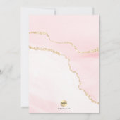 PixDezines H2アゲート赤面ピンク金ゴールドバプテスマ 招待状 (裏面)