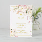 PixDezines H2アジサイ赤面バラ洗礼 箔招待状 (立ち正面)