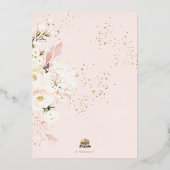 PixDezines H2アジサイ赤面バラ洗礼 箔招待状 (裏面)