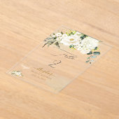 PixDezines H2アラバスターバラアジサイ アクリル招待状 (レイダウン)