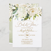 PixDezines H2アラバスターバラブライダルシャワーInvita 招待状 (正面/裏面)