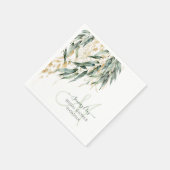 PixDezines H2ウィロー素朴ユーカリプトゥスモノグラム スタンダードカクテルナプキン