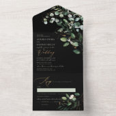 PixDezines H2ガムユ素朴ーカリ金ゴールドグリーン オールインワン招待状 (内側)