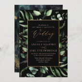 PixDezines H2グリーンリー素朴ユーカリ 招待状 (正面/裏面)