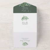 PixDezines H2グリーン素朴リーガムEucalyptus オールインワン招待状 (外側)