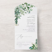 PixDezines H2グリーン素朴リーガムEucalyptus オールインワン招待状 (内側)