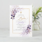 PixDezines H2ダスティパープルガムユーカリプタスバプテスマ 招待状 (スタンド正面)