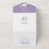 PixDezines H2ダスティパープルバラアジサイ オールインワン招待状 (外側)