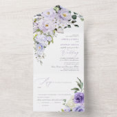 PixDezines H2ダスティパープルバラアジサイ オールインワン招待状 (内側)