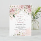 PixDezines H2ダスティピンクローズブライダルシャワー 招待状 (スタンド正面)