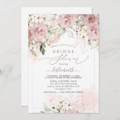 PixDezines H2ダスティピンクローズブライダルシャワー 招待状 (正面/裏面)