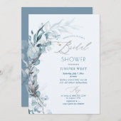 PixDezines H2ダスティブルーユーカリブライダルシャワー 招待状 (正面/裏面)