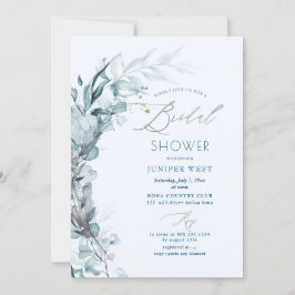 PixDezines H2ダスティブルーユーカリブライダルシャワー 招待状