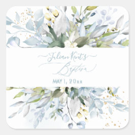 PixDezines H2ダスティブルーユーカリプタスバプテスマ スクエアシール