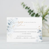 PixDezines H2ダスティブルーユーカリプタスRSVP w Meal 出欠カード (スタンド正面)