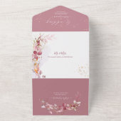 PixDezines H2ダスティ素朴バラユーカリ金ゴールド オールインワン招待状 (外側)