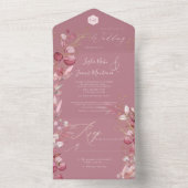 PixDezines H2ダスティ素朴バラユーカリ金ゴールド オールインワン招待状 (内側)