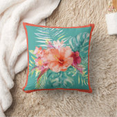 PixDezines H2トロピカルパラダイスフラワーズDIYカラー クッション (ブランケット)