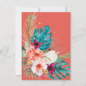 PixDezines H2トロピカルパラダイスブライダルシャワーインヴィ 招待状 (裏面)