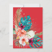 PixDezines H2トロピカルパラダイスルアウ（ハワイ式宴会）卒業イン 招待状 (裏面)