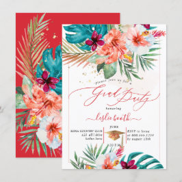 PixDezines H2トロピカルパラダイスルアウ（ハワイ式宴会）卒業イン 招待状