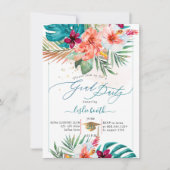 PixDezines H2トロピカルパラダイスルアウ(ハワイ式宴会)卒業イン 招待状 (正面)