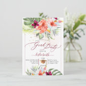 PixDezines H2トロピカルパラダイスルアウ（ハワイ式宴会）卒業イン 招待状 (スタンド正面)