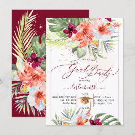 PixDezines H2トロピカルパラダイスルアウ（ハワイ式宴会）卒業イン 招待状