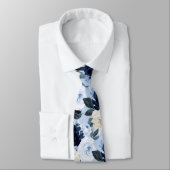 PixDezines H2ネイビー+ダスティブルーバラ ネクタイ (タイ)