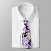 PixDezines H2バイオレットパープルバラ ネクタイ (タイ)