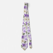 PixDezines H2バイオレットパープルバラ ネクタイ (正面)