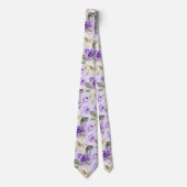 PixDezines H2バイオレットパープルバラ ネクタイ (正面)
