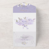 PixDezines H2パープルハイドダスティパープルバラ オールインワン招待状 (外側)