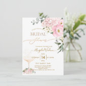 PixDezines H2ピンクアジサイバラブライダルシャワー 招待状 (スタンド正面)