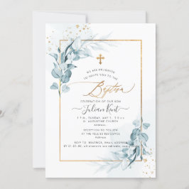 PixDezines H2ブルーガムユーカリ洗礼 招待状