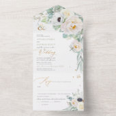 PixDezines H2ホワイトペニーズアネモン オールインワン招待状 (内側)