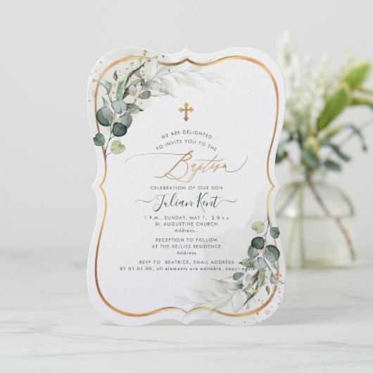 PixDezines H2ユーカリプタス洗礼 招待状 (スタンド正面)