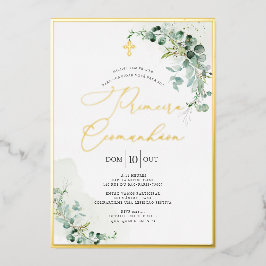 PixDezines H2ユーカリプ素朴リメイラコムンハオ 箔招待状