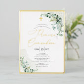 PixDezines H2ユーカリプ素朴リメイラコムンハオ 箔招待状 (立ち正面)