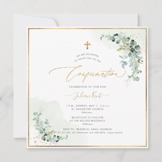 PixDezines H2ユーカリ確認招待状 招待状 (正面)