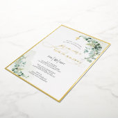 PixDezines H2ユーカリ素朴プミエール聖餐会 箔招待状 (回転した状態)