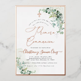 PixDezines H2ユーカリ素朴プメラ聖餐会 箔招待状