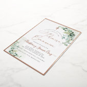 PixDezines H2ユーカリ素朴プメラ聖餐会 箔招待状 (回転した状態)