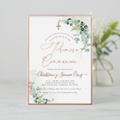 PixDezines H2ユーカリ素朴プメラ聖餐会 箔招待状 (立ち正面)