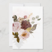 PixDezines H2ヴィンテージ赤面ブルゴーニュ花 招待状 (裏面)