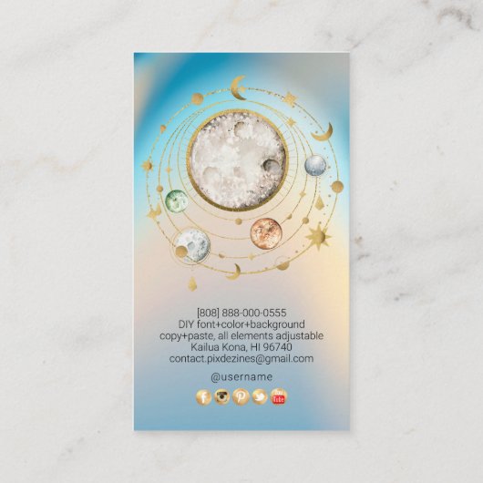 PixDezines H2天文学フェイク金ゴールド 名刺 (裏面)