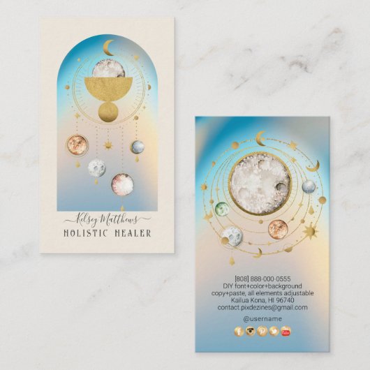 PixDezines H2天文学フェイク金ゴールド 名刺 (正面/裏面)