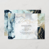 PixDezines H2抽象芸術海金ゴールドSeifoam詳細 招待状 (正面/裏面)