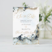 PixDezines H2抽象芸術海金ゴールドSeifoam  招待状 (スタンド正面)