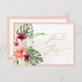 PixDezines H2熱帯パラダイスフラワーサンキュー サンキューカード (正面/裏面)